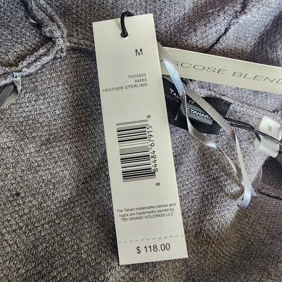 NWT Tahari Viscose Blend Grey Duster Cardigan Sweater Soft Women's Medium M  New - Picture 7 of 9